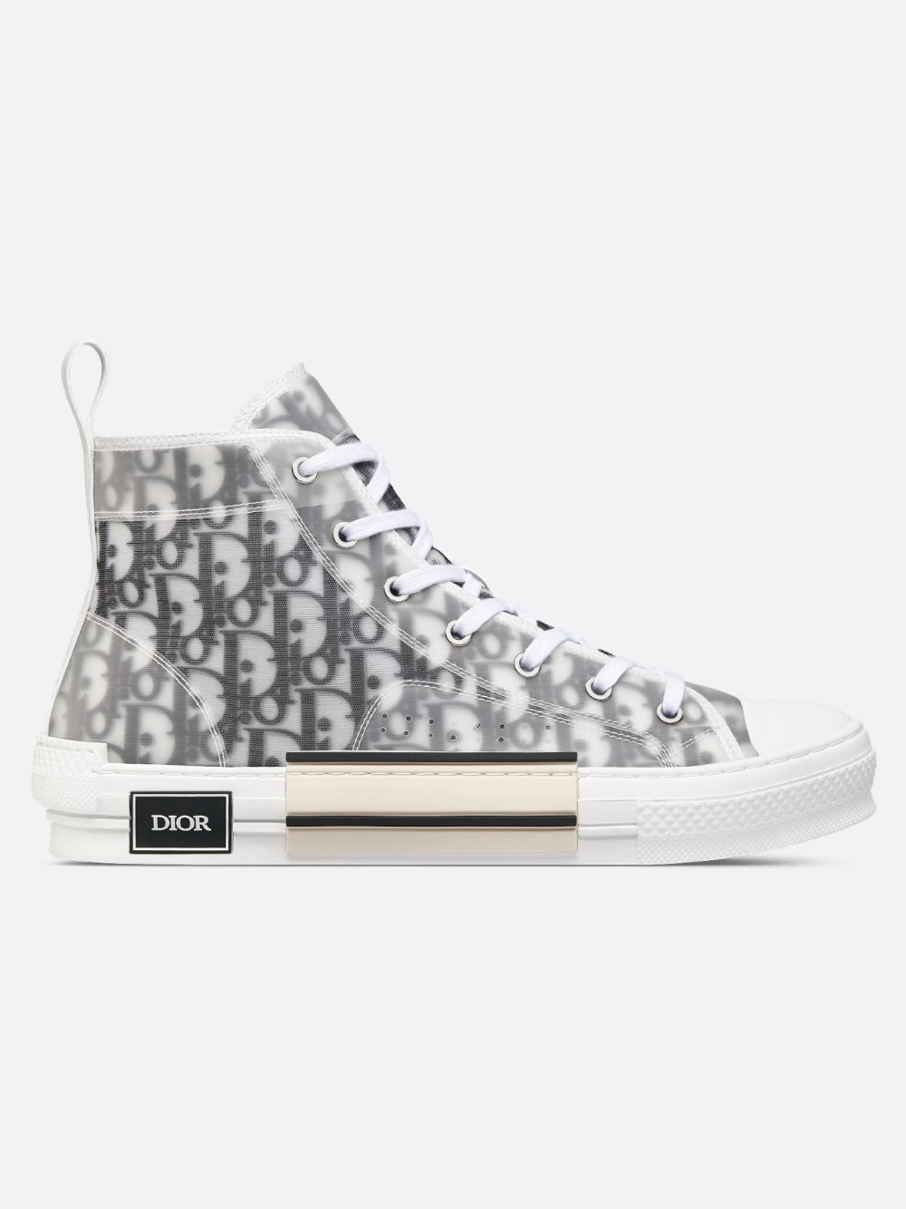 2 Oblique High-Top Sneakers Grey White - Image 1