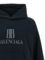 BB Logo Oversized Hoodie – Midnight Black - Image 4