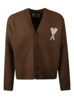 Ami de Cœur Wool Cardigan – Chocolate Brown