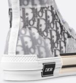 Oblique High-Top Sneakers Grey White - Image 4