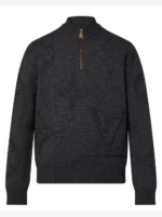 Monogram Signature Half-Zip Wool Sweater