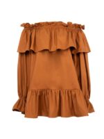 Chloé Off-Shoulder Ruffle Mini Dress