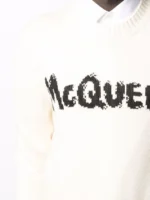 Distressed Logo Wool Sweater - Image 4