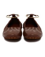 Jil Sander Gold Ankle Bracelet Leather Ballet Flats - Image 3
