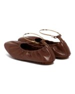 Jil Sander Gold Ankle Bracelet Leather Ballet Flats - Image 4