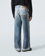 Vintage Distressed Wide-Leg Denim Jeans - Image 6
