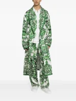 Green Majolica Silk Bowling Shirt - Image 2