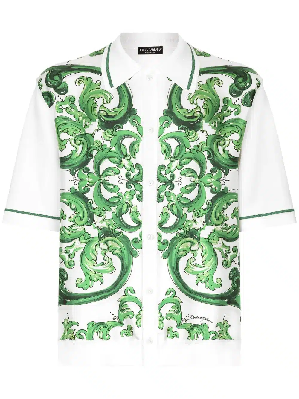 23608481_53783898_1000 Green Majolica Silk Bowling Shirt - Image 1