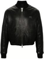 Minimalist Leather Bomber Jacket