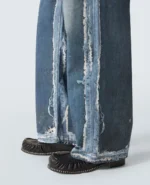 Vintage Distressed Wide-Leg Denim Jeans - Image 4