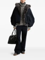 Fur-Trimmed Oversized Zip Hoodie - Image 2