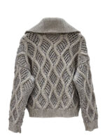 Brunello Cucinelli Openwork Cable Knit Zip Cardigan - Image 2
