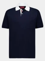 Web Stripe Collar Polo Shirt – Navy Blue