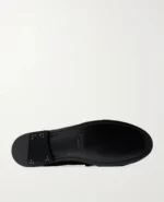Gathered Suede Penny Loafers Dark Brown - Image 4