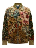 Velvet Botanical Bomber Jacket