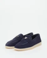 Suede Triangle Logo Loafers - Image 2