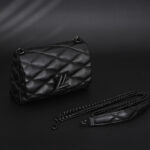 Quilted Leather Shoulder Bag – Matte Black - Image 4