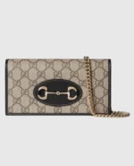 Horsebit 1955 GG Supreme Chain Wallet – Beige Ebony