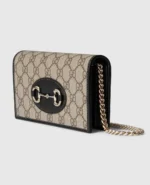 Horsebit 1955 GG Supreme Chain Wallet – Beige Ebony - Image 2