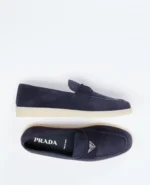 Suede Triangle Logo Loafers - Image 6