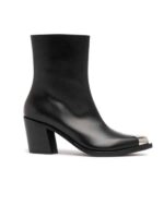Metal Toe Leather Ankle Boots