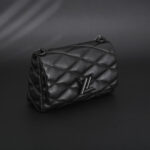Quilted Leather Shoulder Bag – Matte Black - Image 5