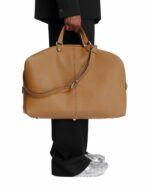 Camel Leather Weekender Travel Bag - Image 2