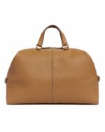 Camel Leather Weekender Travel Bag - Image 5