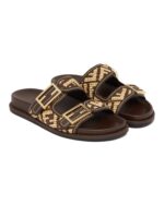 Fendi FF Raffia Slide Sandals - Image 3