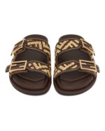 Fendi FF Raffia Slide Sandals - Image 4
