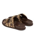 Fendi FF Raffia Slide Sandals - Image 5