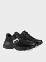 Rhyton Interlocking G Leather Sneakers - Image 2