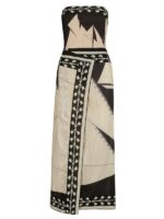 Max Mara Maritime Silk Strapless Maxi Dress
