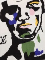 Artistic Portrait Intarsia Wool Sweater - Image 4