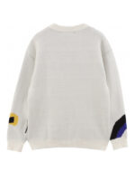 Artistic Portrait Intarsia Wool Sweater - Image 2