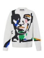 Artistic Portrait Intarsia Wool Sweater