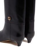 Fendi FF Leather Knee-High Boots - Image 5