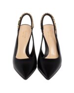 Chain Strap Leather Slingback Pumps - Image 3