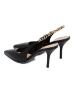 Chain Strap Leather Slingback Pumps - Image 4