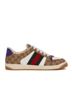 GG Supreme Web Stripe Leather Sneakers