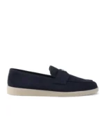 Suede Triangle Logo Loafers