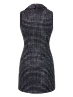 Balmain Tweed Tailored Mini Dress – Navy & Silver - Image 2