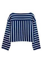 Balmain Logo Striped Cropped Knit Sweater - Image 2