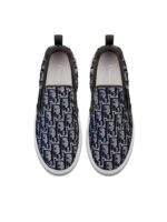 Oblique Slip-On Sneakers  Navy Jacquard - Image 3