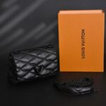 Quilted Leather Shoulder Bag – Matte Black - Image 8