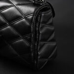 Quilted Leather Shoulder Bag – Matte Black - Image 7