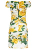 Yellow Rose Print Off-Shoulder Mini Dress - Image 2