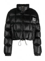 Miu Miu Cropped Glossy Down Jacket