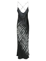 Roberto Cavalli Zebra Metallic Silk Maxi Dres - Image 2