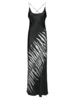 Roberto Cavalli Zebra Metallic Silk Maxi Dres